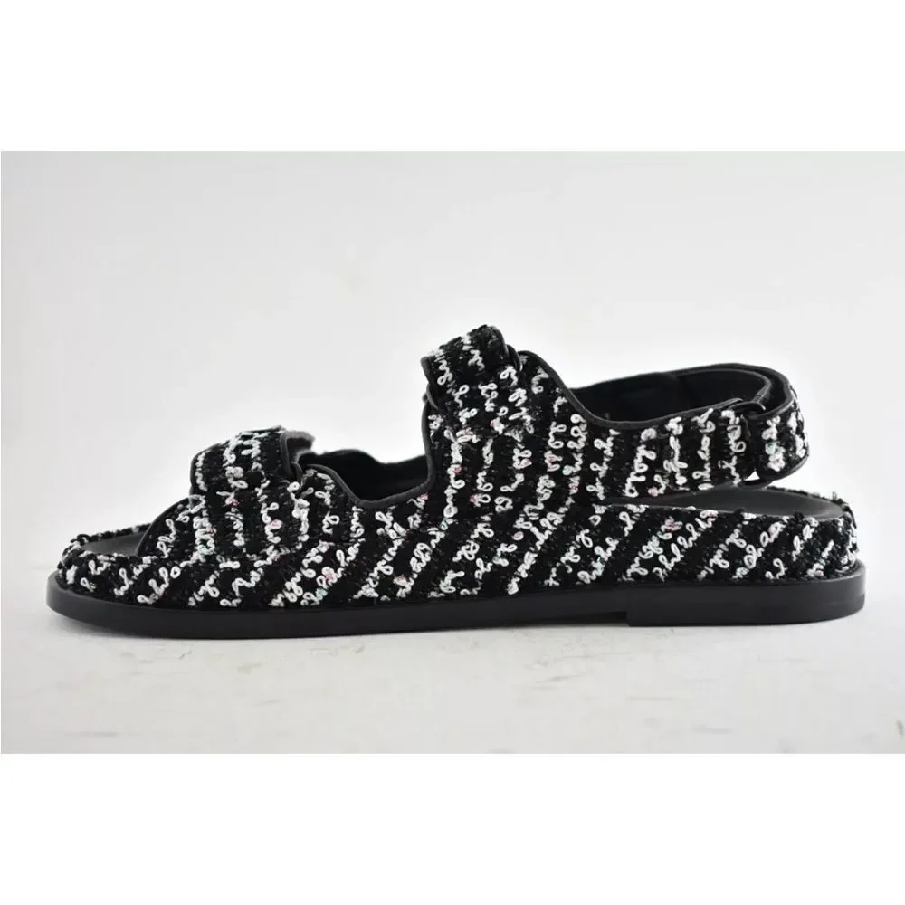 CHANEL CC tweed dad sandals, US 9 - Picture 7 of 15